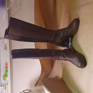 COLE HAAN NIKE AIR women's size 5.5B brown leather tall pull-on boots